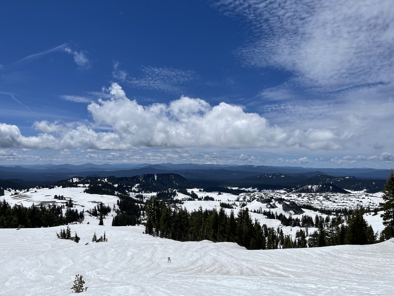 Diamond Peak far off on the horizon behind the route