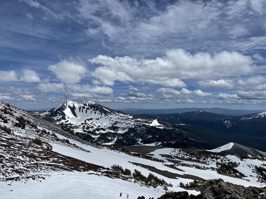 The snow-covered slopes of South Sister in Oregon