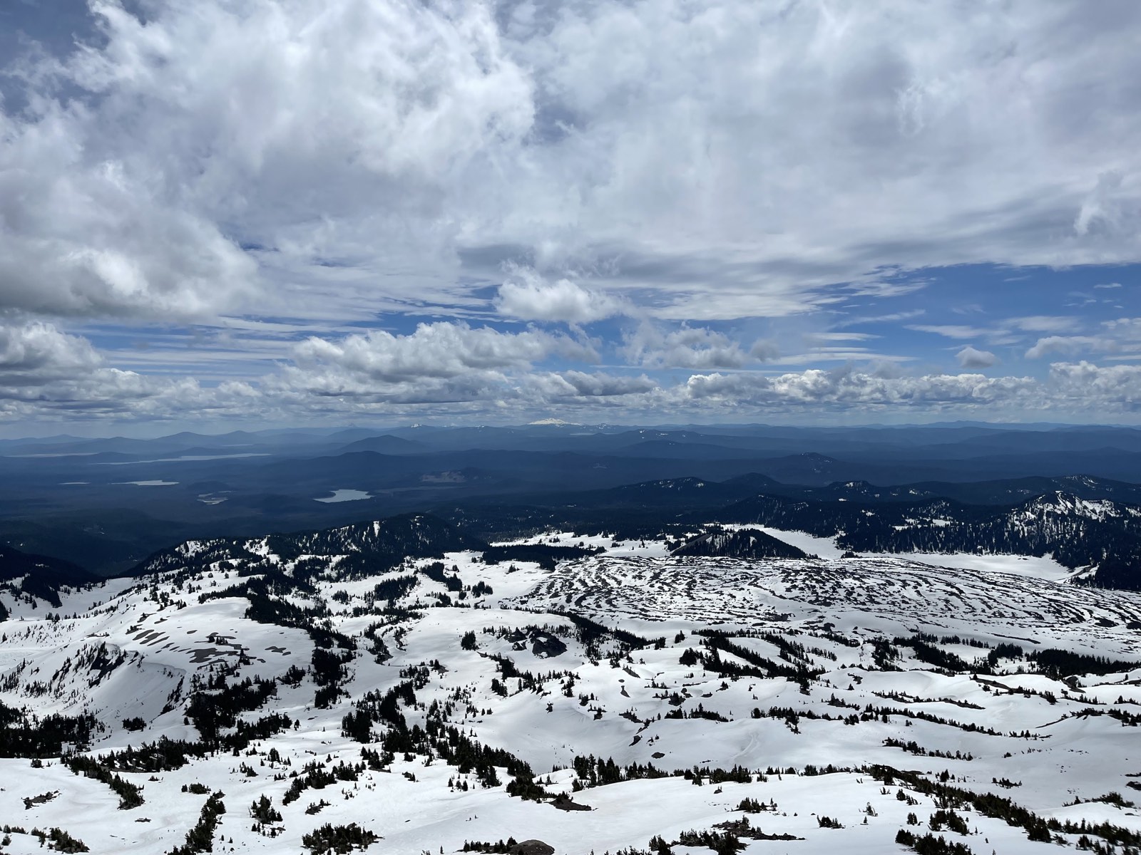 A wide panorama looking out from high on the mountain