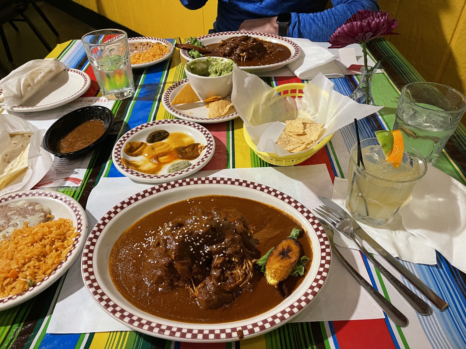 A plate of chicken in mole sauce at a Salt Lake City restaurant