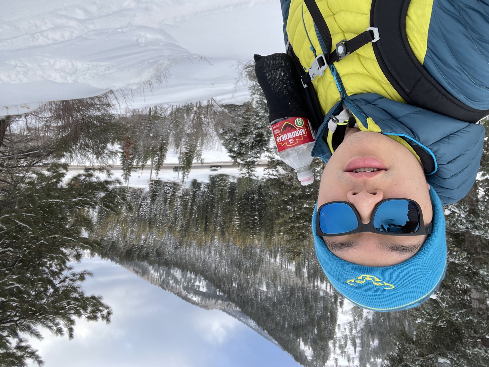 Selfie while touring under clear skies in Little Cottonwood Canyon