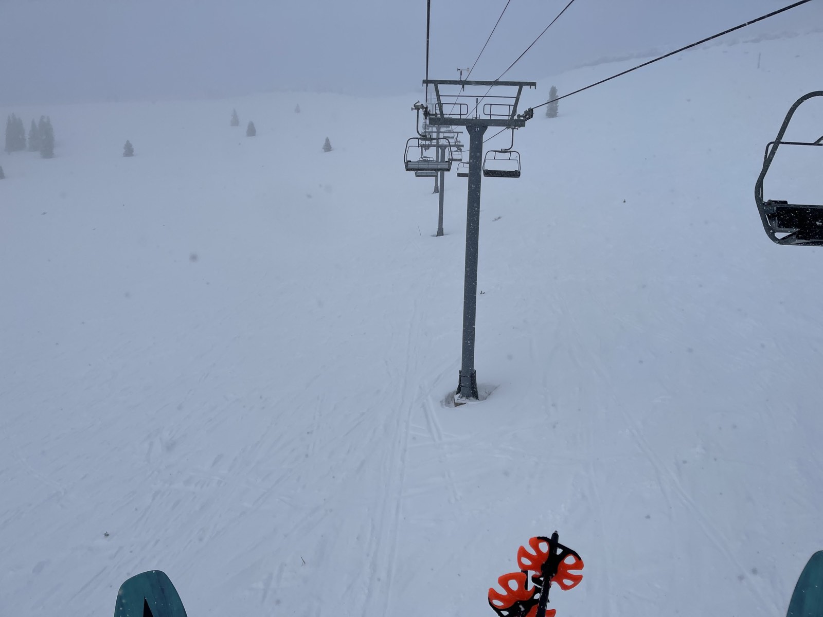 A chairlift rising above Tea Cup Bowl