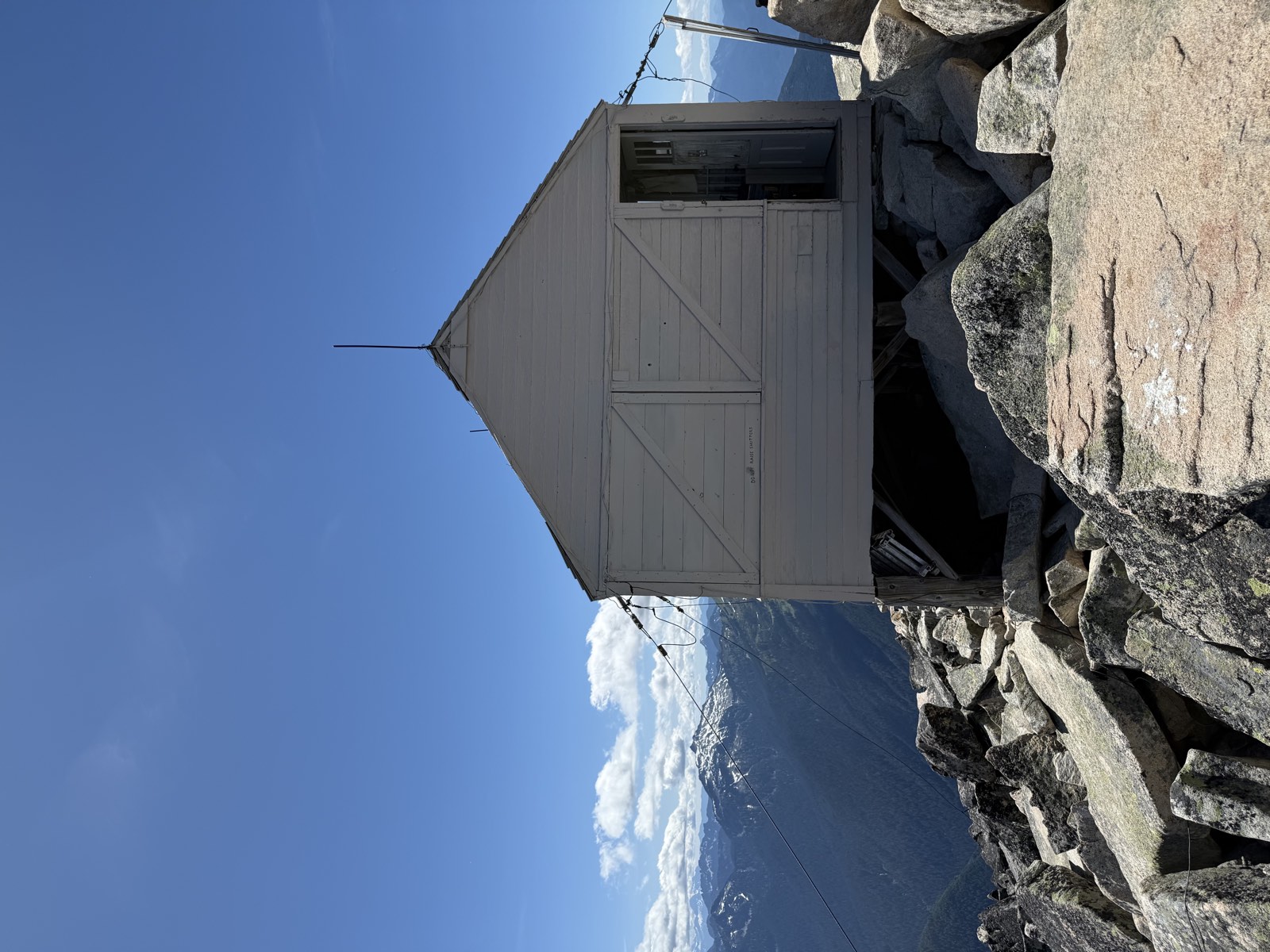 Standing at the edge of the lookout above the surrounding peaks