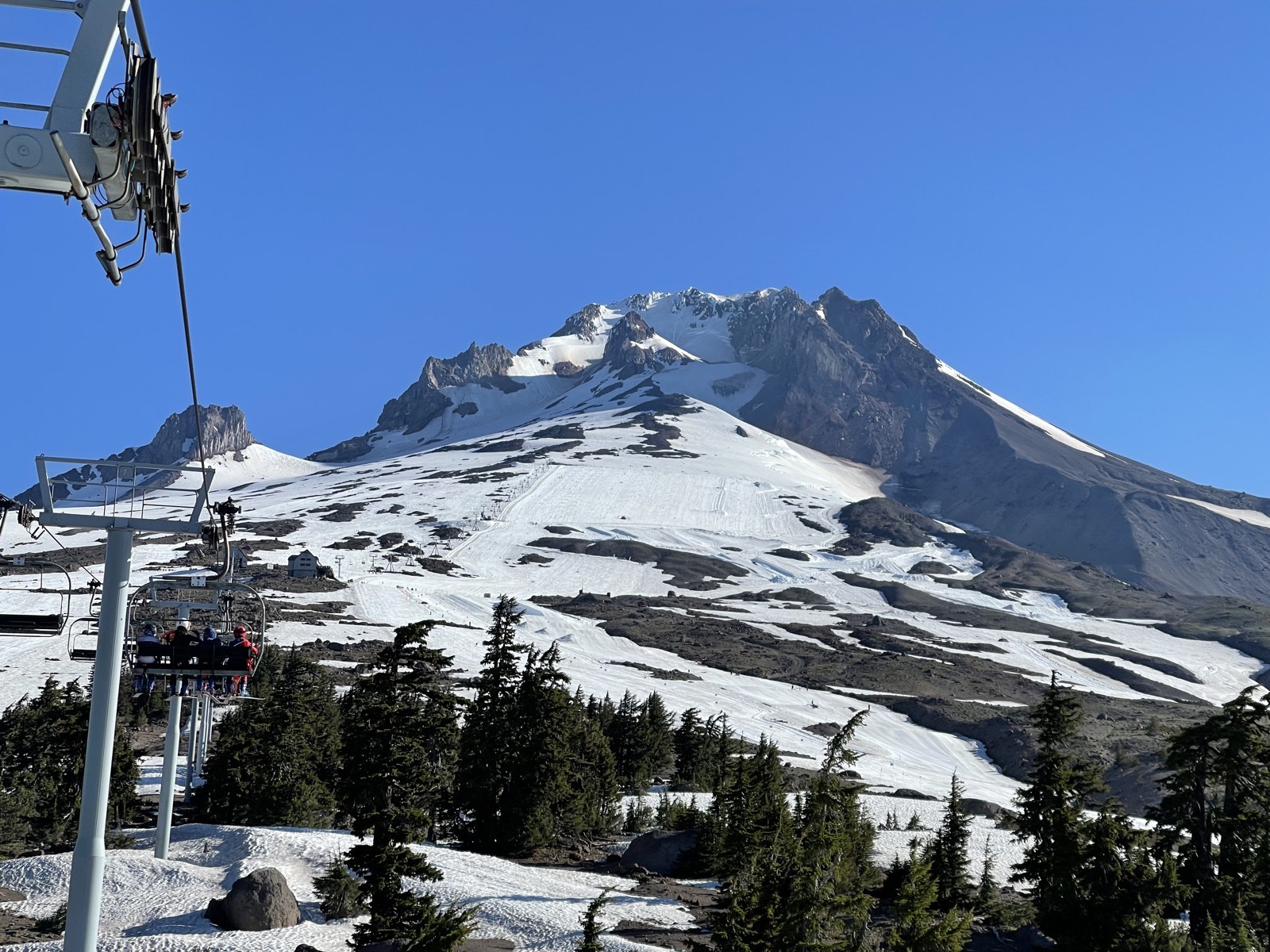Riding the chairlift up the mountain