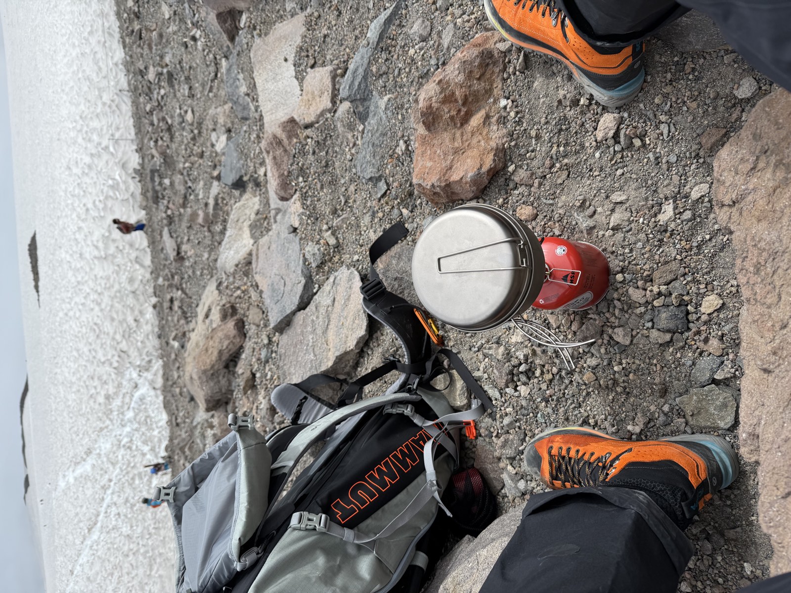 Food eaten once the day's climbing was finished