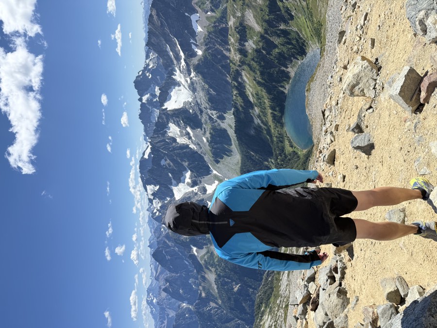 Arriving at the tent sites of Sahale Glacier Camp