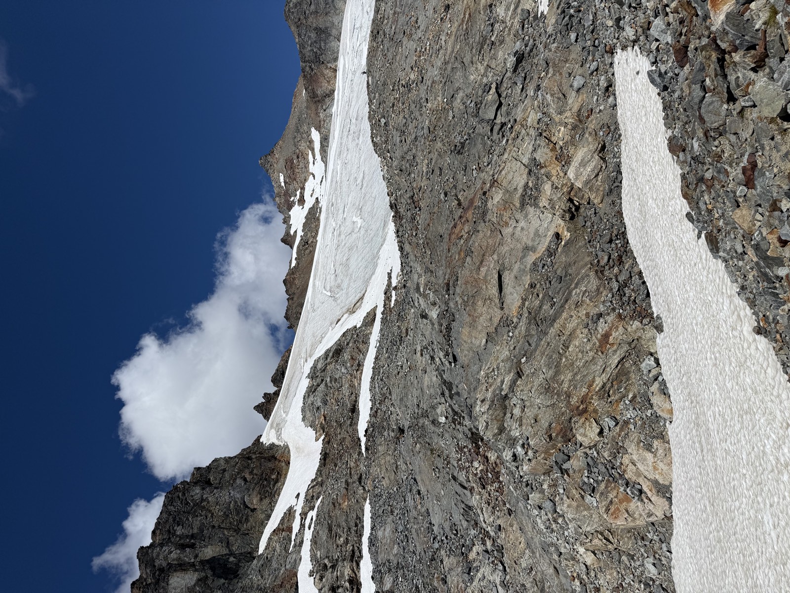Sahale Glacier spilling down the slope above camp