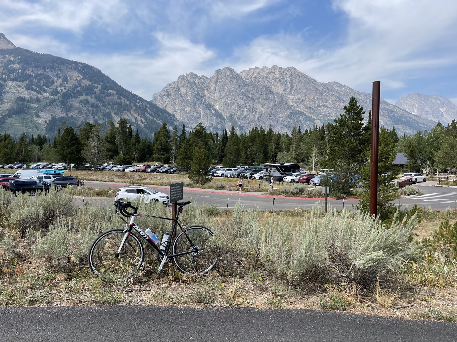 A wall of jagged peaks rising across the valley