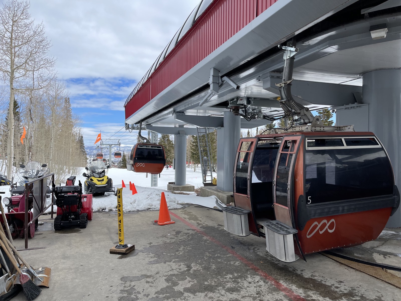 A gondola cabin linking the Park City and Canyons sides of the resort