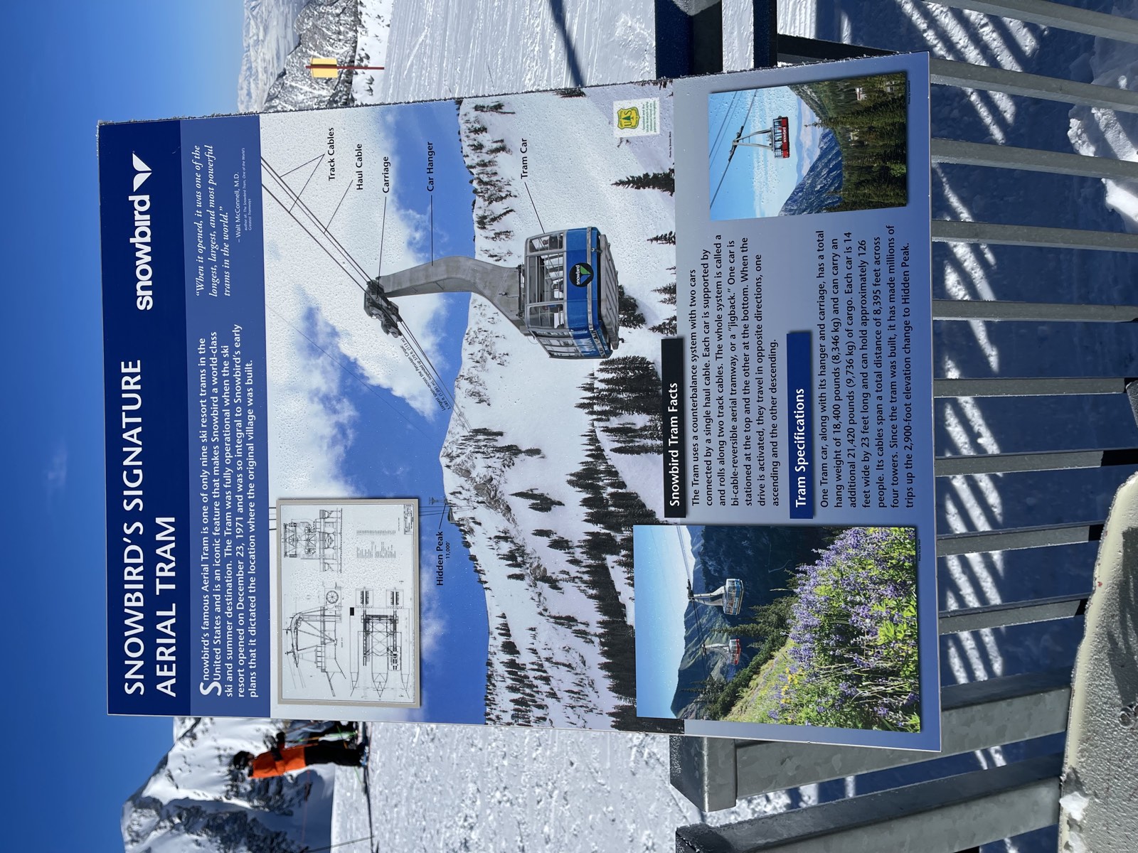 The tram cabin that carries skiers up Snowbird