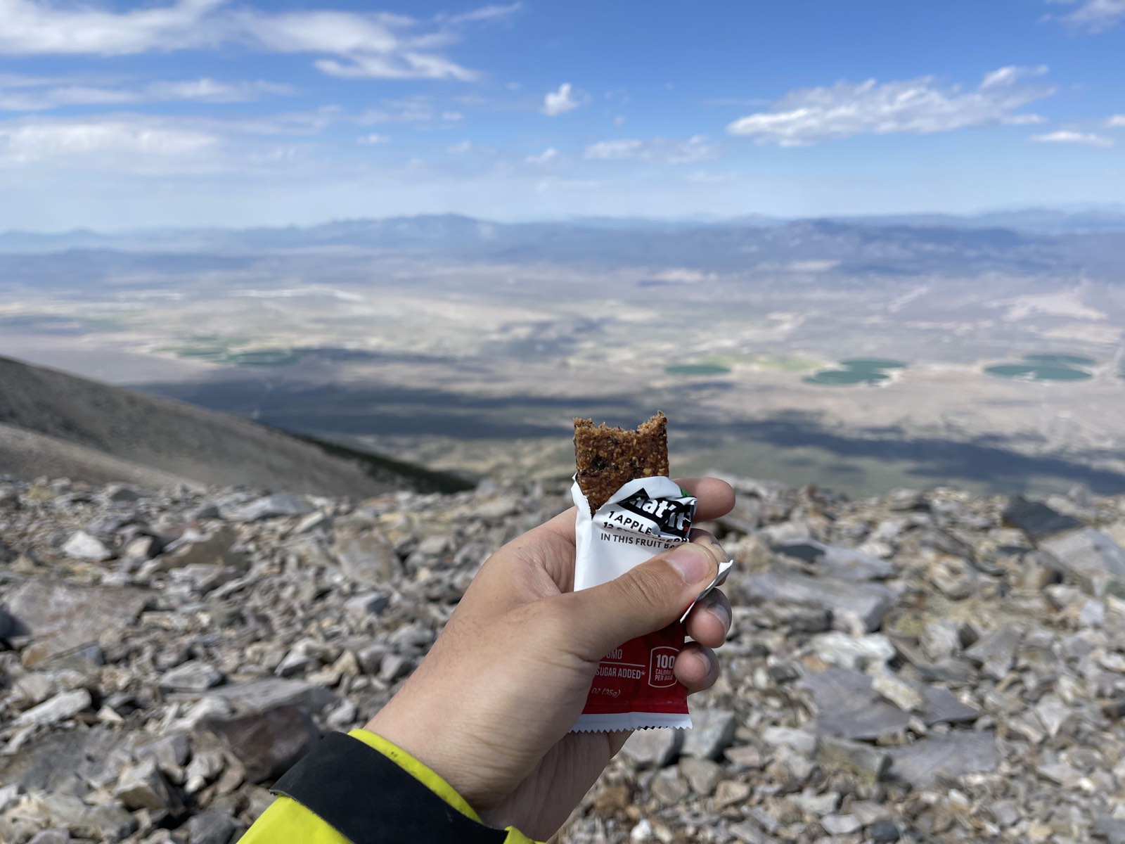 A snack break on the rocks before the last stretch
